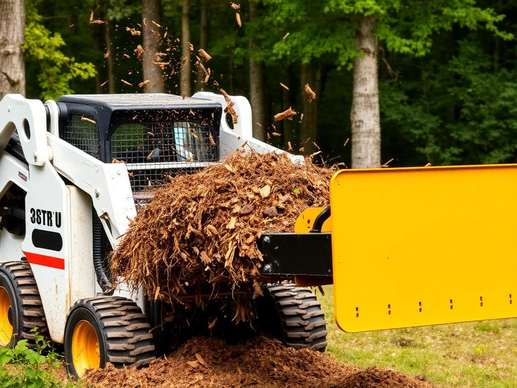 Forestry mulcher in action